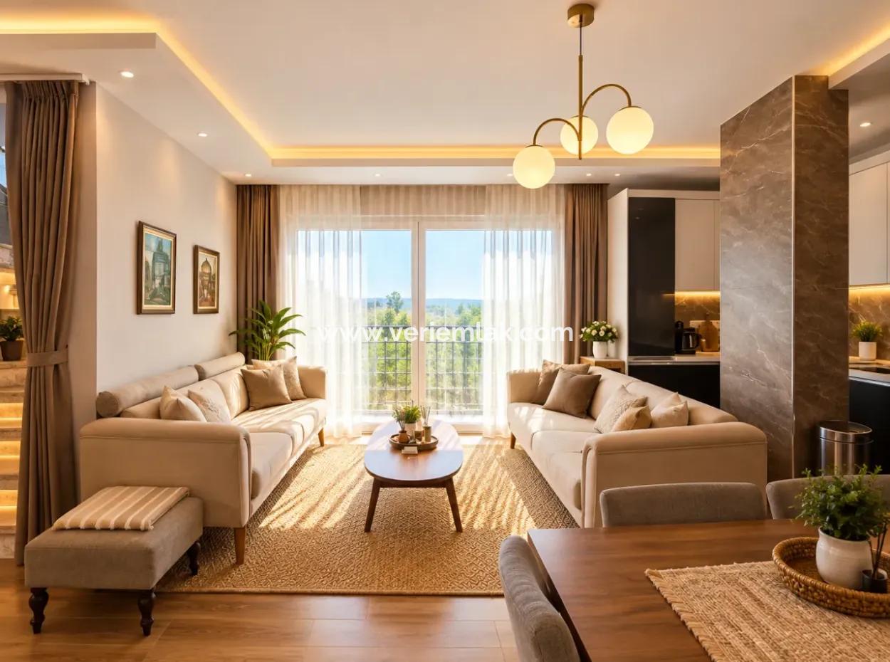Luxuriöses Duplex Auf Einem Gelände Mit Meerblick Und Pool In Seferihisar Doğanbey!