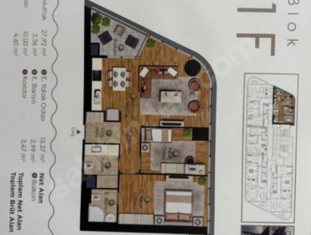 Alsancak Evora Projekt 2 1 15. Stock Sea View-Wohnung Zur Vermietung!