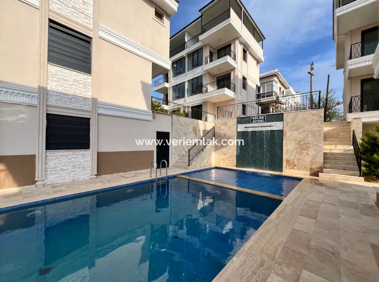 Brand New Villa With Castle Architecture In Seferihisar Akarca, In A Complex With A View And Pool