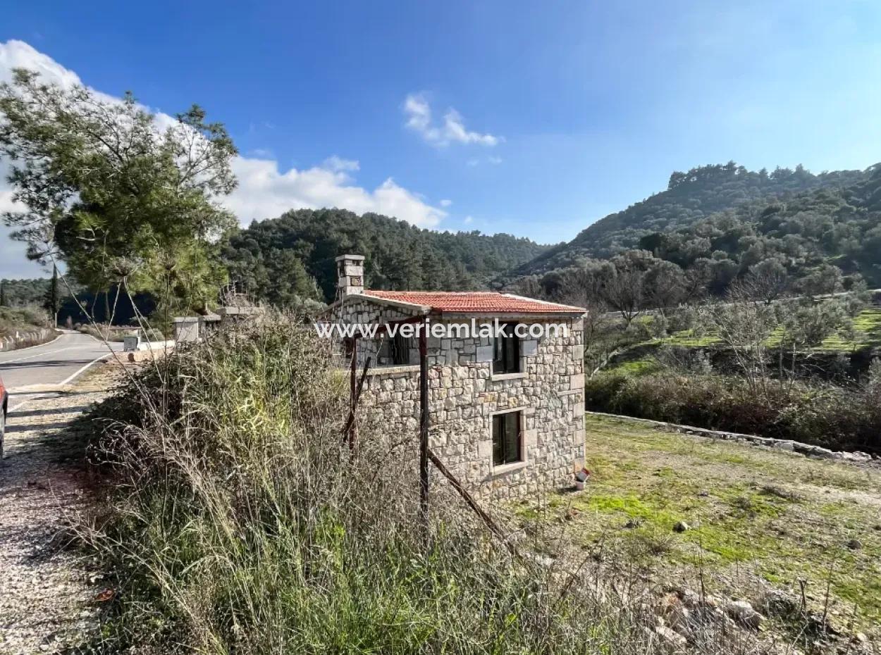Stone House And Olive Grove In 1800 M² Plot In Seferihisar Kavakdere
