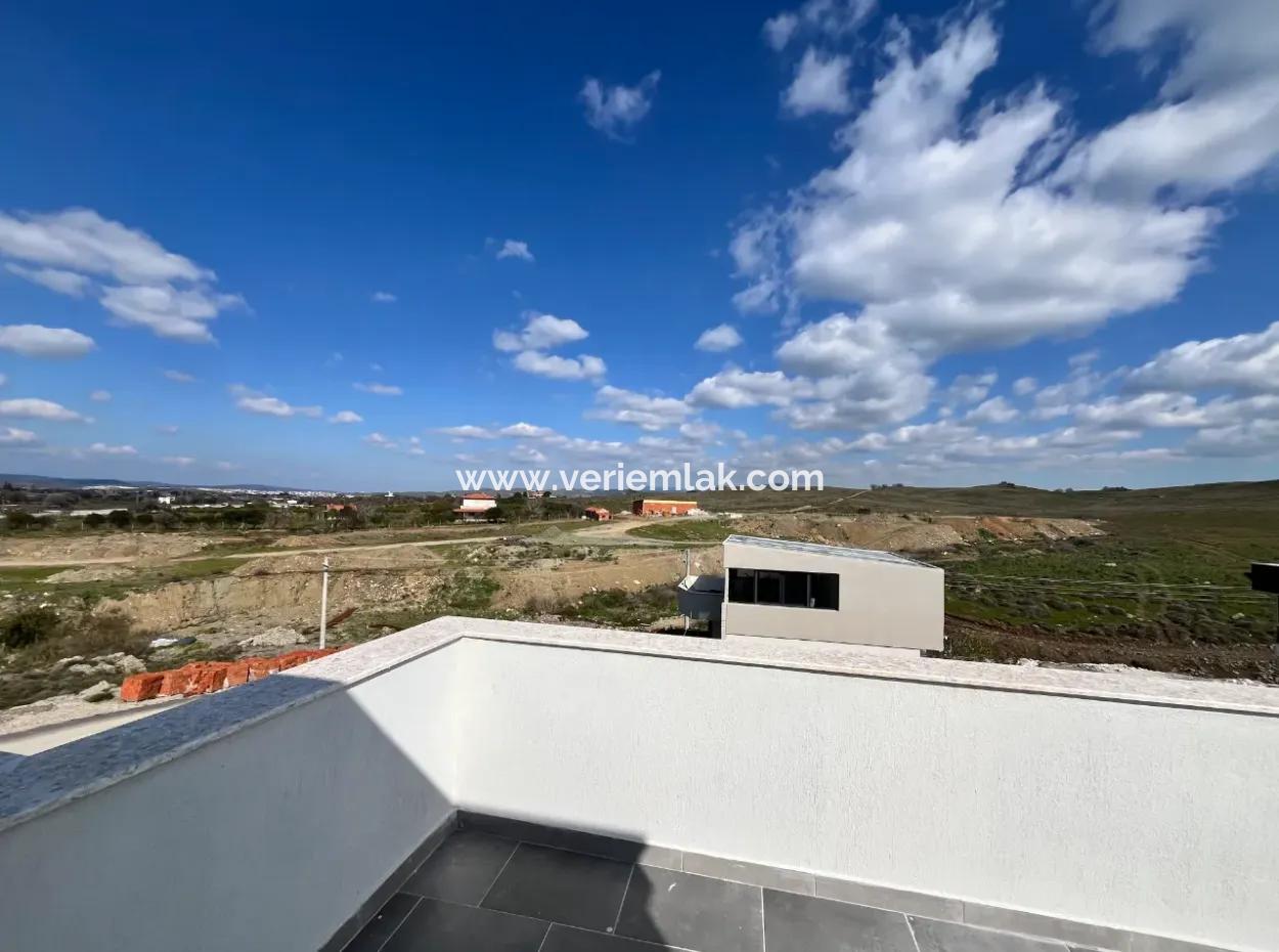 4 Bedrooms 1 Living Room Brand New Villa For Sale With Large Garden In Seferhisar Akarca