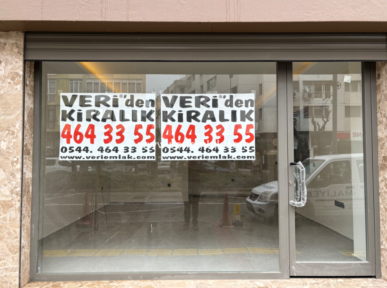 Shop For Rent In A New Building Near Alsancak Şair Eşref Boulevard Tram Station Gül Sokak!