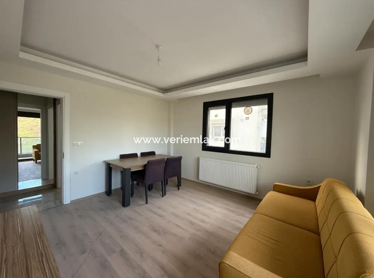 New 1 1 Flat For Sale With Open Front, Large Balcony, Cloakroom In Seferihisar Camikebir