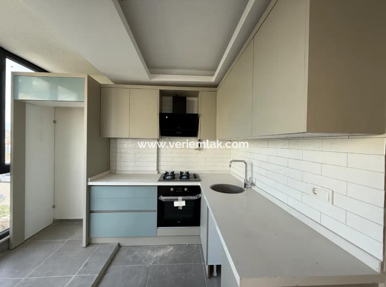 New 1 1 Flat For Sale With Open Front, Large Balcony, Cloakroom In Seferihisar Camikebir