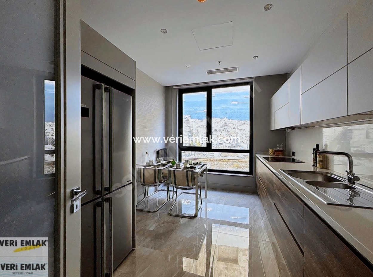 3 1 19Th Floor Sea View Flat For Rent In Alsancak Evora Project!