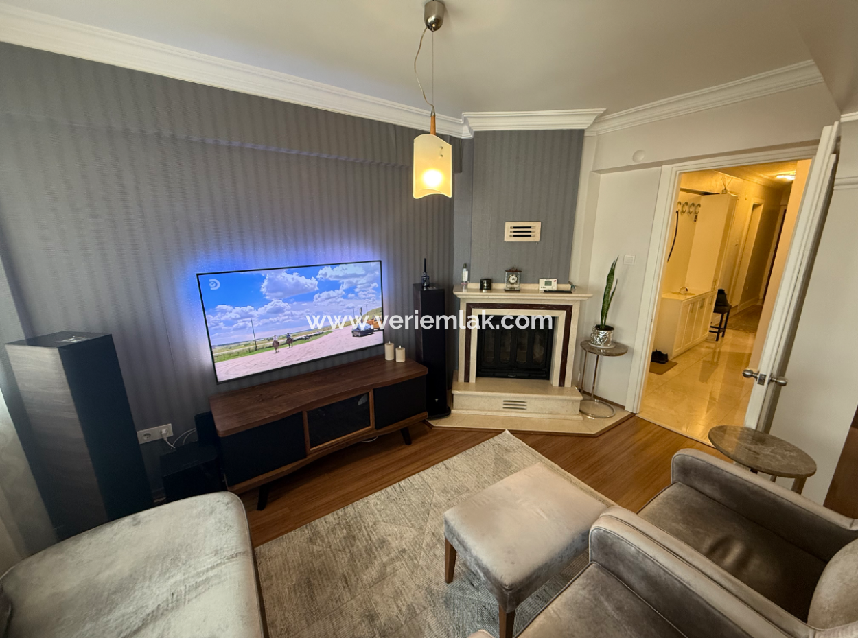 Fireplace Mezzanine Flat With Parking Lot Close To The Street In Küçükyali