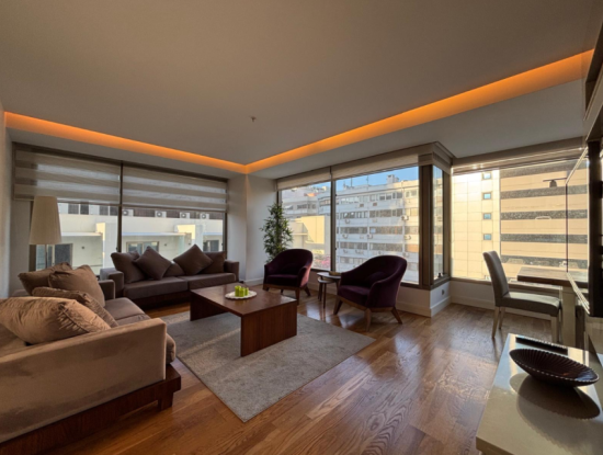 Furnished Flat For Rent With 2 1 Parking Lot In Alsancak Port Residence!
