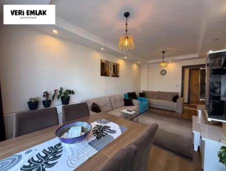 Stylish 2 1 Flat With Separate Kitchen, Glass Balcony And Natural Gas In Camikebir Neighborhood