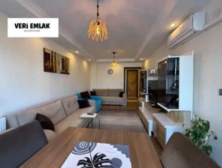 Stylish 2 1 Flat With Separate Kitchen, Glass Balcony And Natural Gas In Camikebir Neighborhood