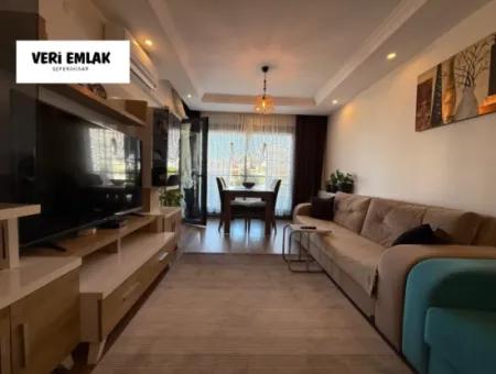 Stylish 2 1 Flat With Separate Kitchen, Glass Balcony And Natural Gas In Camikebir Neighborhood